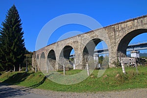 Old railway viaduct in Ukraine. photo