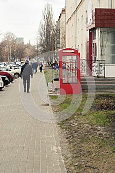 Old Rarity vintage Red English London phone booth