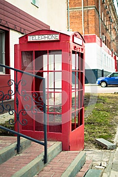 Old Rarity vintage Red English London phone booth