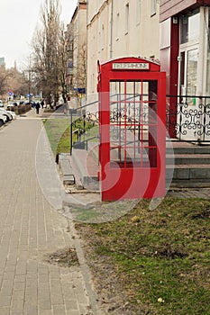 Old Rarity vintage Red English London phone booth