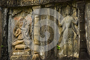 Old rchitecture at Joydol Shivsagar . Stone carving . photo