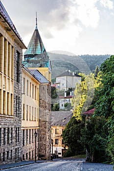 Old real school in mining town Banska Stiavnica, Slovakia