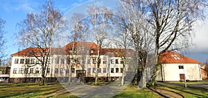 Old rebuild school in Silute town, lithuania