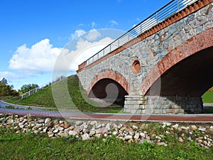 Old rebuild train bridge, Lithuania