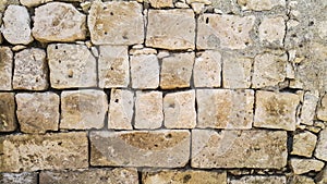 Old rectangular sandstone wall