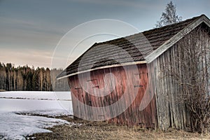 Old red barn