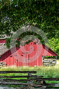 Old Red Barn on a farm