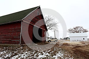 Old Red Barn on an Illinois Farm