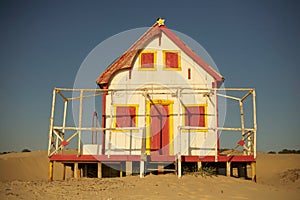 Old red beach house