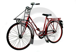 Old red bicycle