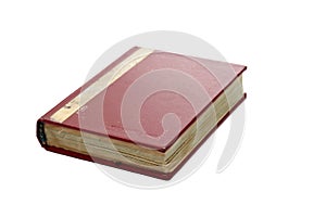 Old red book notepad isolated on white background