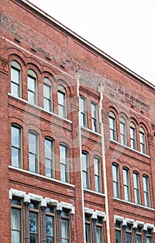 Old Red Brick Building in Savannah with many Windows