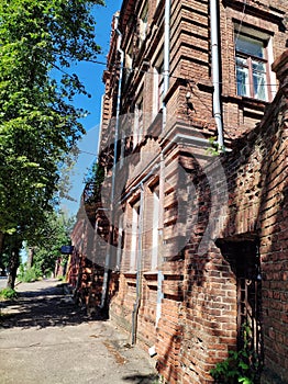 Old red brick building in Vitsebsk, Belarus