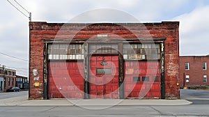 Rustic Red Brick Garage Doors