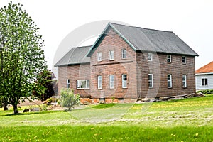 Old Red Brick Colonial House in Wisconsin