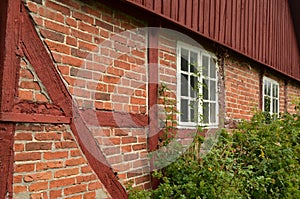 Old red brick cottage