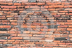 Old red Brick dry Wall Texture background image. Grunge Red Stonewall Background