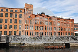 Old red brick factory. Industrial landscape. Norrkoping. Sweden