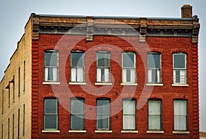 Old Red Brick Historic Down Town Apartment Building