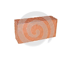 Old red brick isolated on white