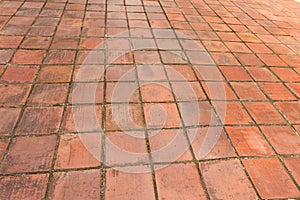 Old red brick paving