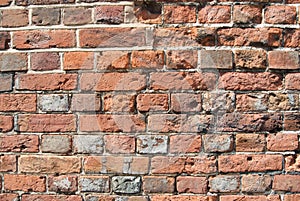 Old red brick wall