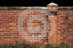 Old red brick wall photo