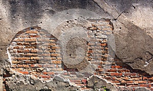 Old red brick wall.