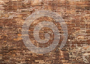 Old red brick wall background