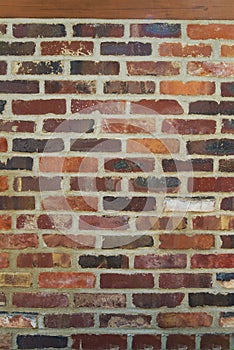 Old red brick wall background