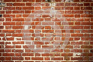 Old red brick wall background