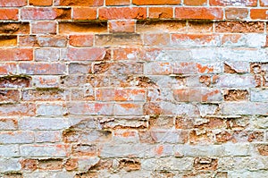 Old Red Brick Wall - Background Texture