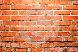 Old Red Brick Wall - Background Texture with Plenty of Copy Space