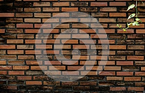 Old red brick wall broken brick wall texture background, vintage backdrop for design