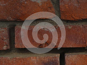 old red brick wall close up