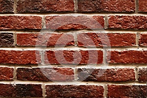 Old red brick wall close up. Texture and background