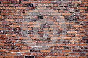 Old Red Brick Wall with Lots of Texture and Color.