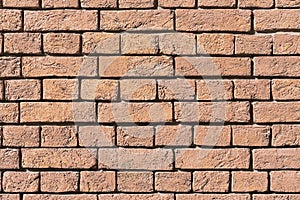 Old red brick wall, natural rough gritty texture. For natural background