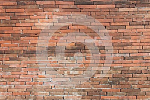 Old red brick wall. pattern