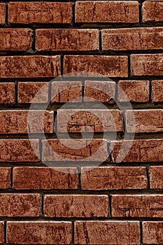 Old red brick wall, rustic texture, design vertical background
