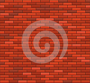 Old Red Brick Wall Seamless Pattern. Vector