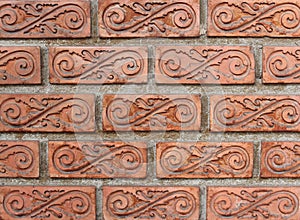 Old red brick wall texture