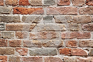 Old red brick wall texture background