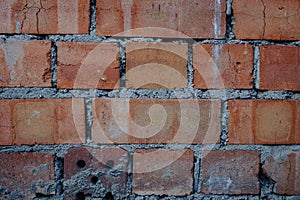 Old red brick wall texture background