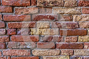 Old red brick wall texture background