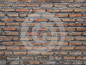 Old red brick wall texture background