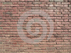 Old red brick wall texture background