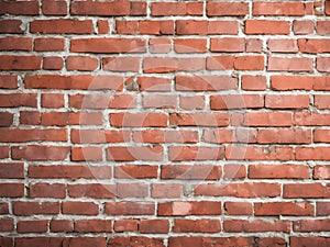 Old red brick wall texture background.