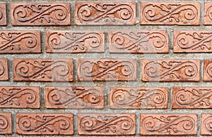 Old red brick wall texture background