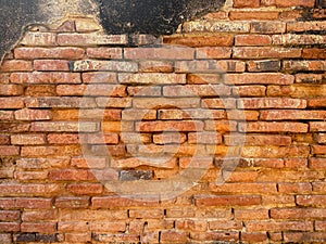 Old red brick wall for texture and background. Brick wall, grunge, red stone background. May be used in interior decoration